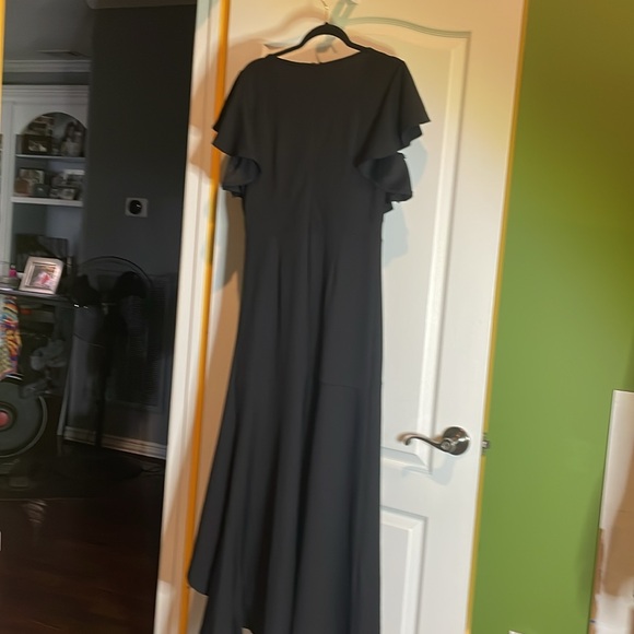 Miusol size large black flouncy dress jersey knit P2P 16 maxi length NWT - Picture 4 of 5